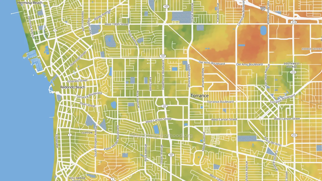 Bike Grade map of 90503, CA