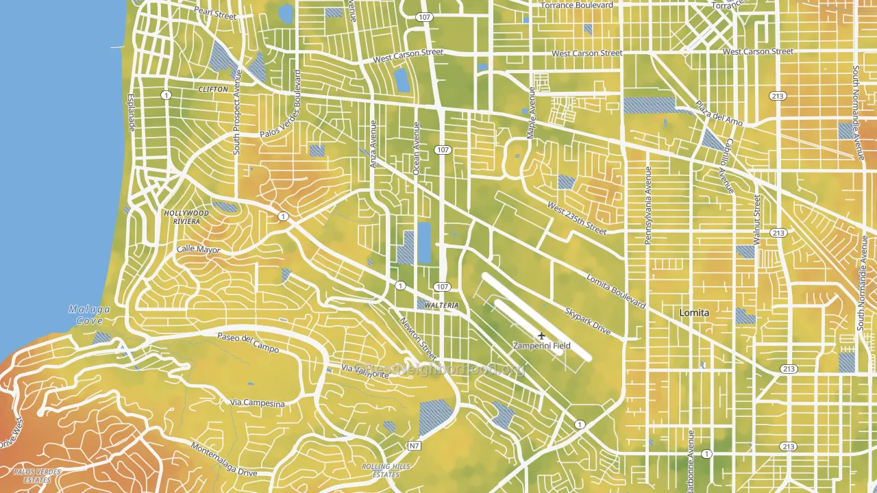 Bike Grade map of 90505, CA