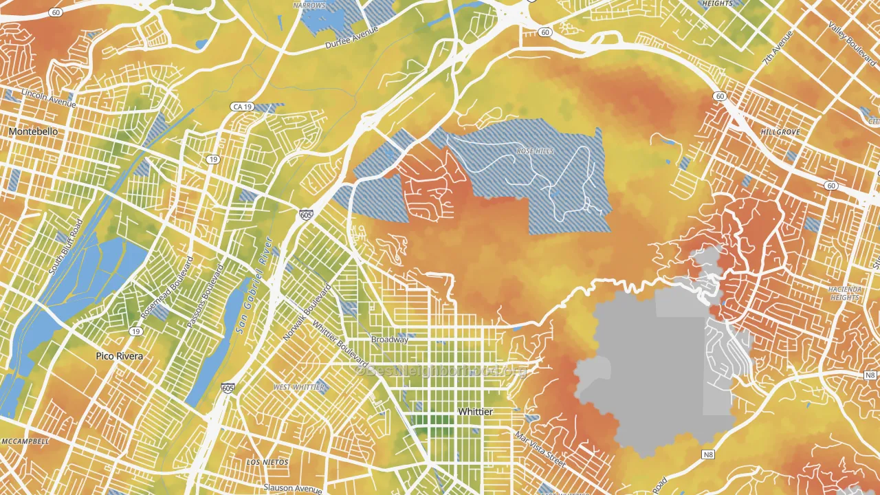 Bike Grade map of 90601, CA