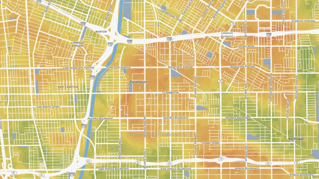 Bike Grade map of 90723, CA