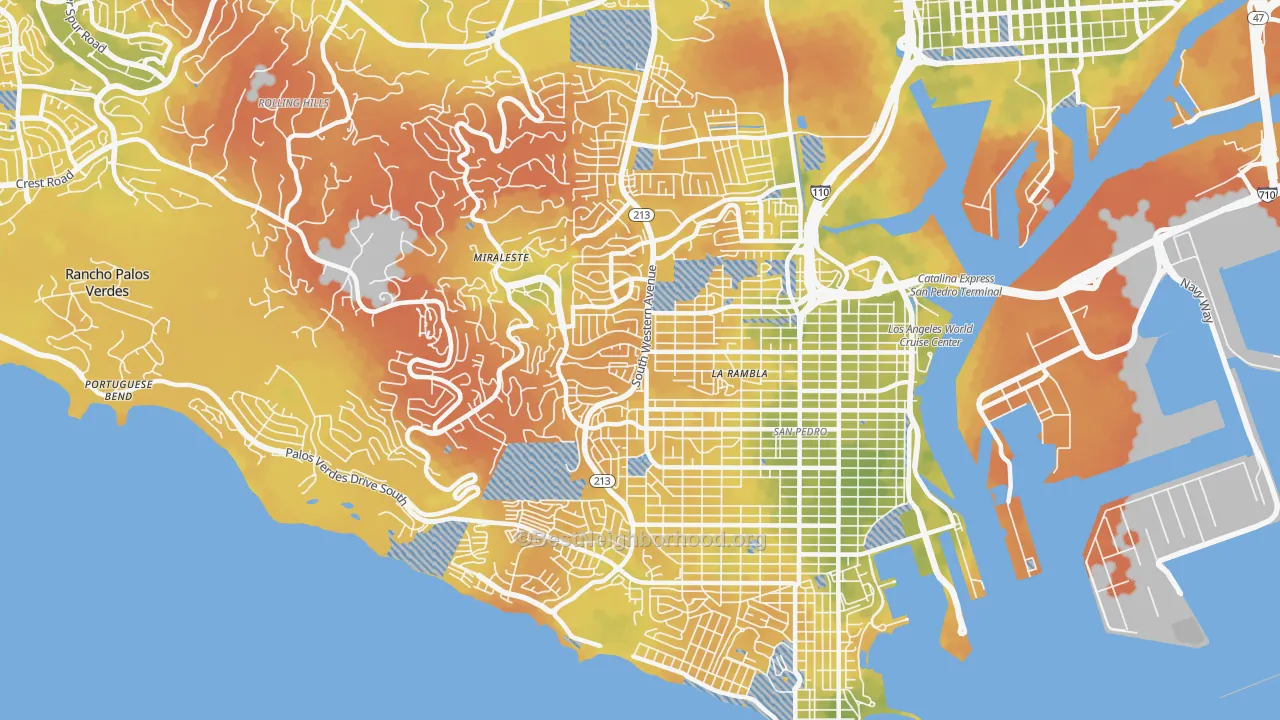 Bike Grade map of 90732, CA