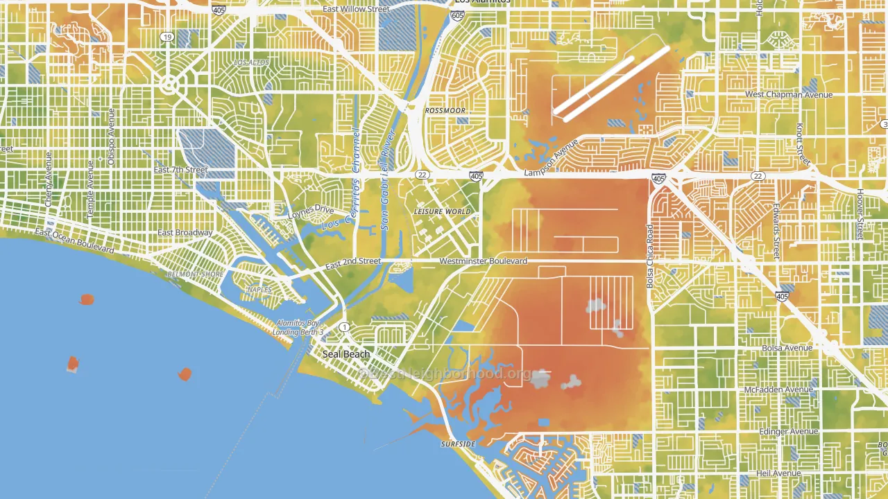 Bike Grade map of 90740, CA