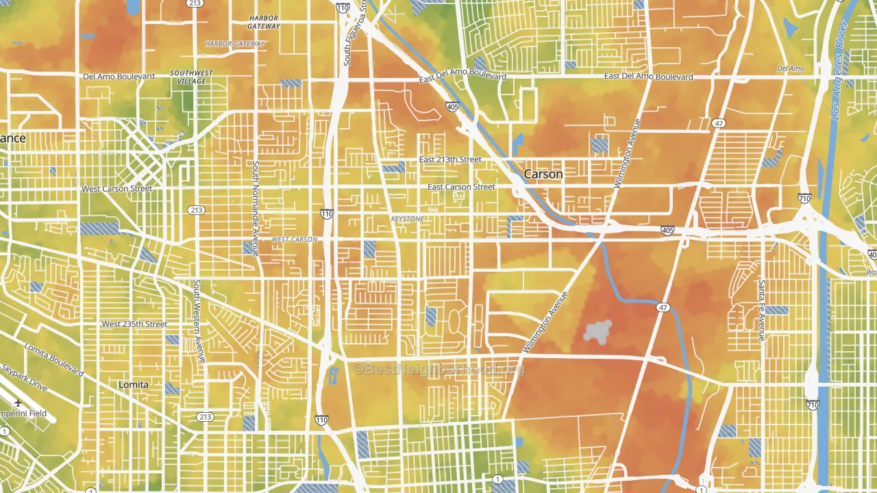 Bike Grade map of 90745, CA