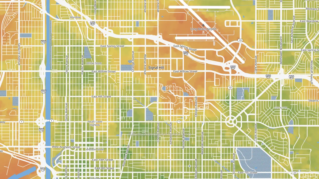 Bike Grade map of 90755, CA