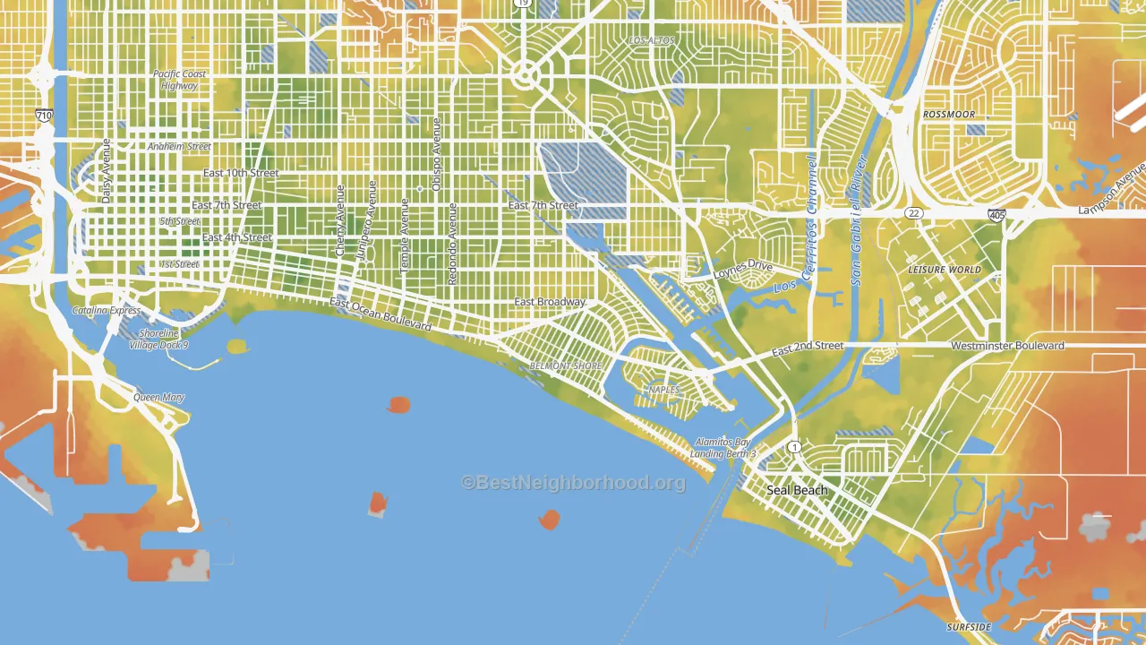 Bike Grade map of 90803, CA