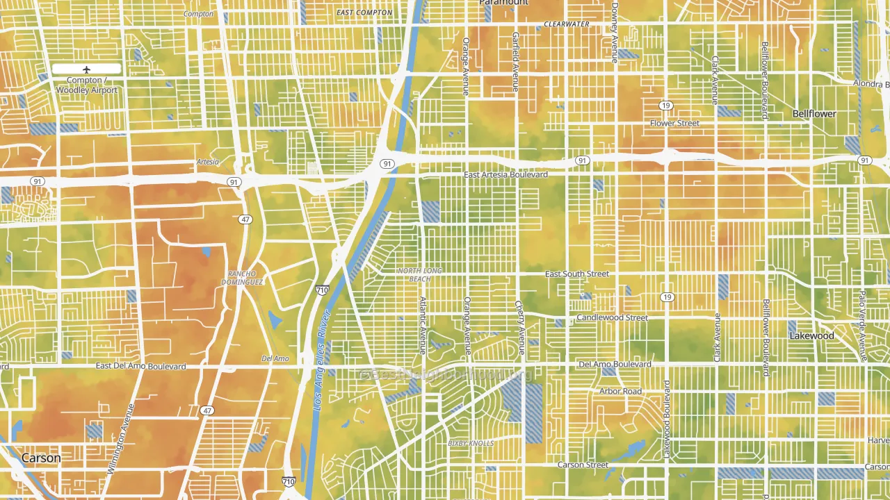 Bike Grade map of 90805, CA