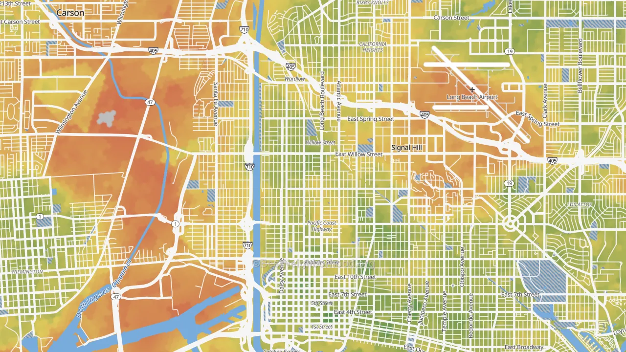 Bike Grade map of 90806, CA