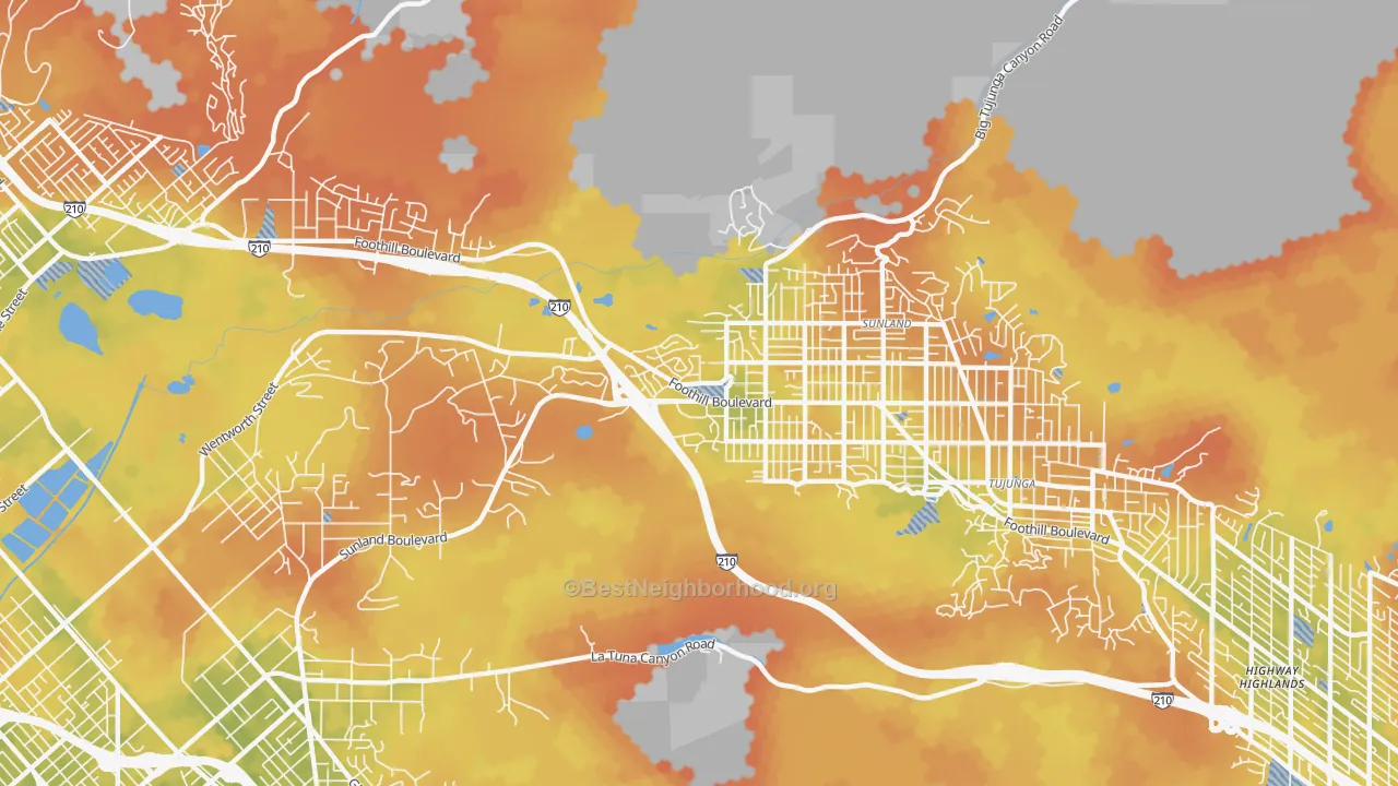 Bike Grade map of 91040, CA
