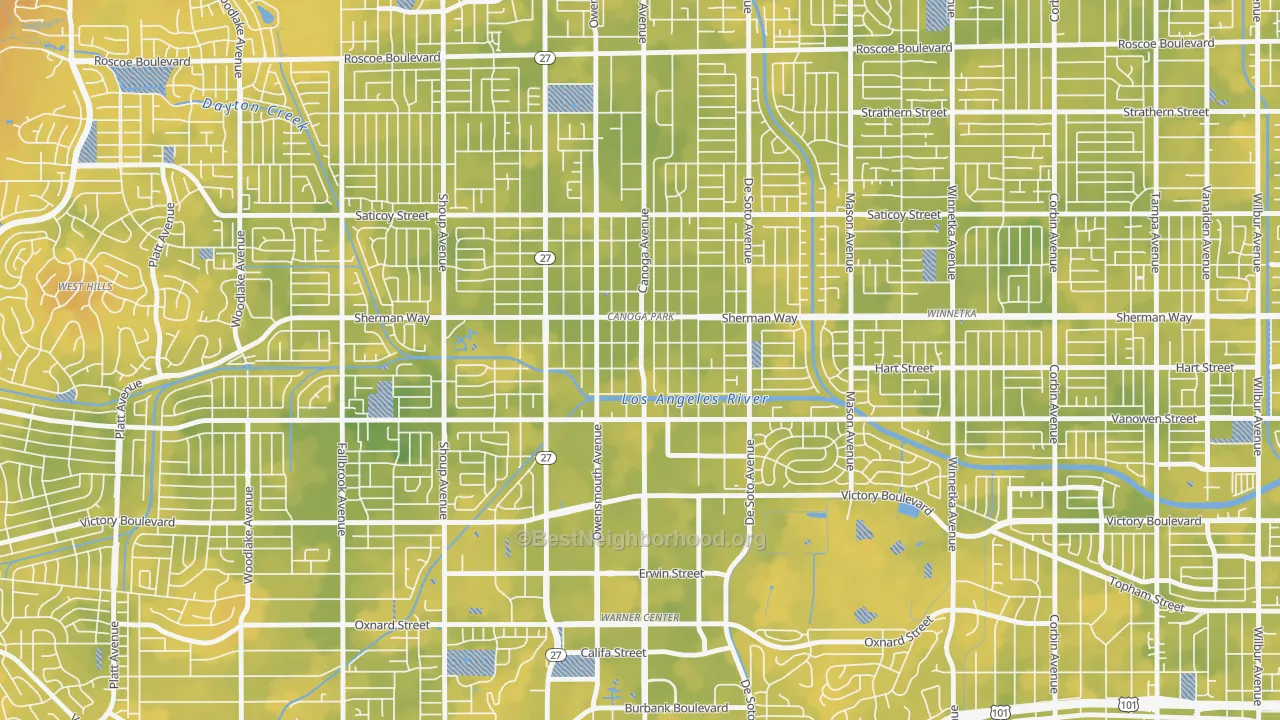 Bike Grade map of 91303, CA