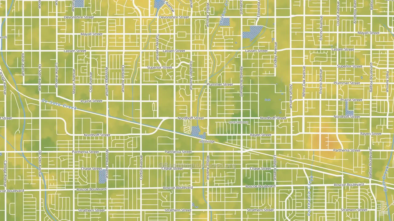 Bike Grade map of 91324, CA