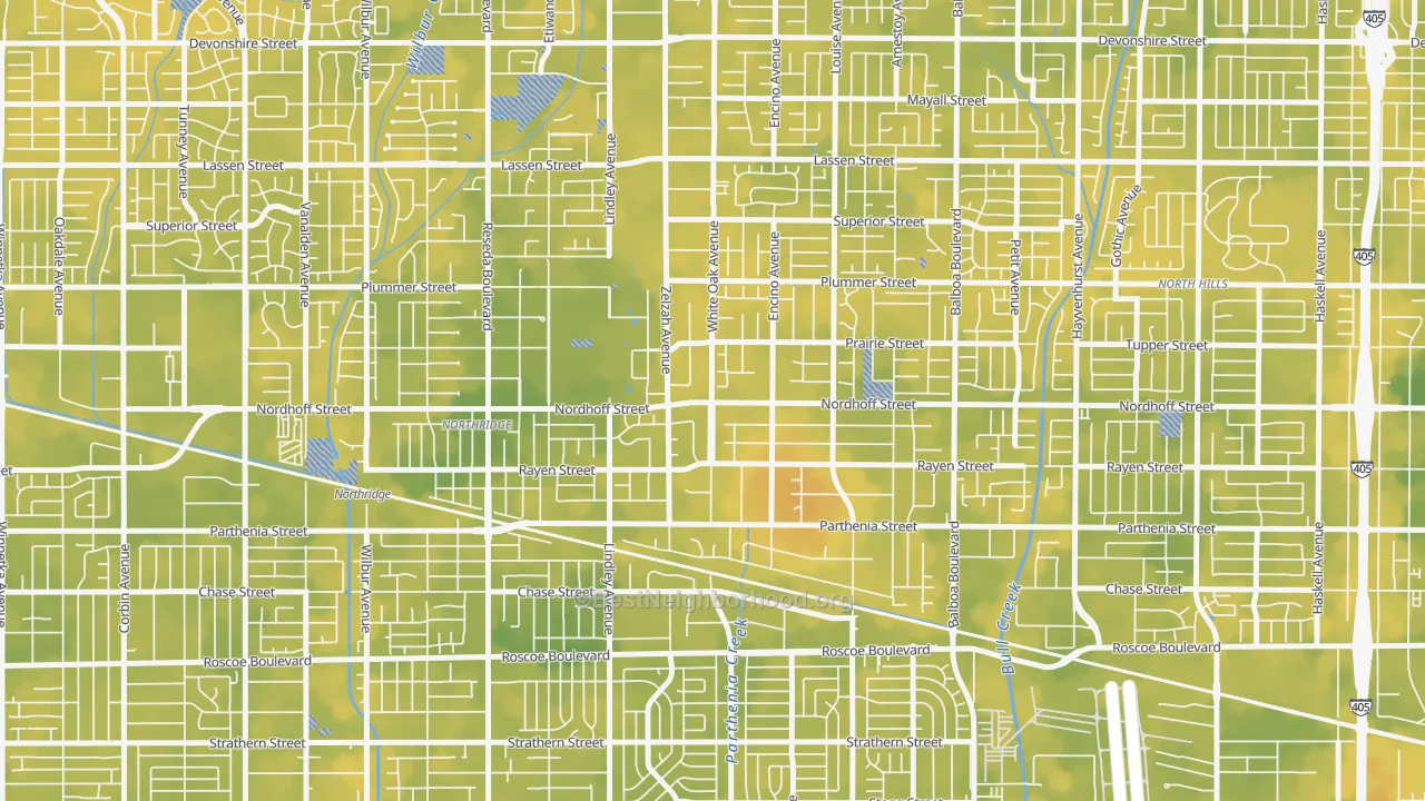 Bike Grade map of 91325, CA