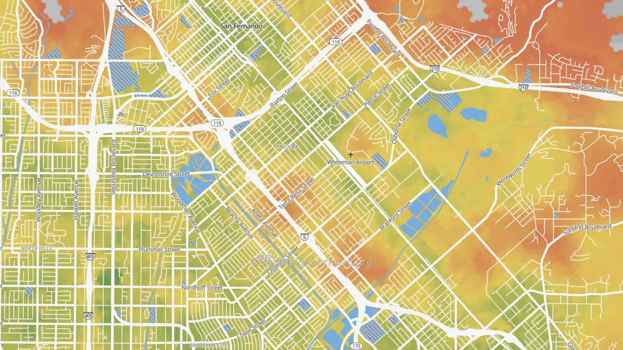 Bike Grade map of 91331, CA