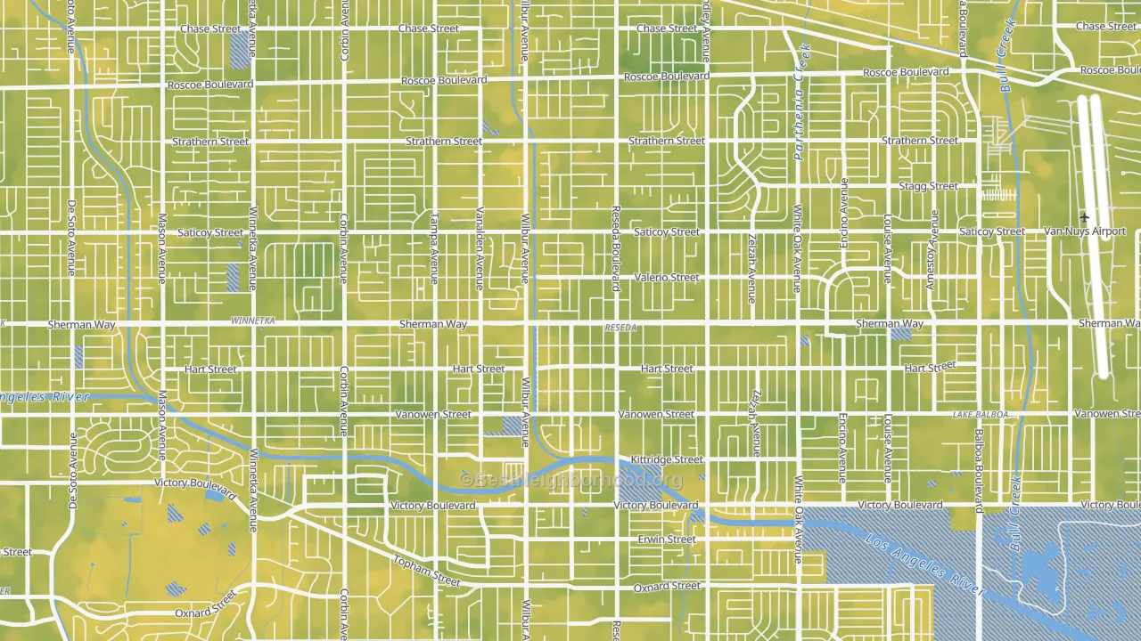 Bike Grade map of 91335, CA