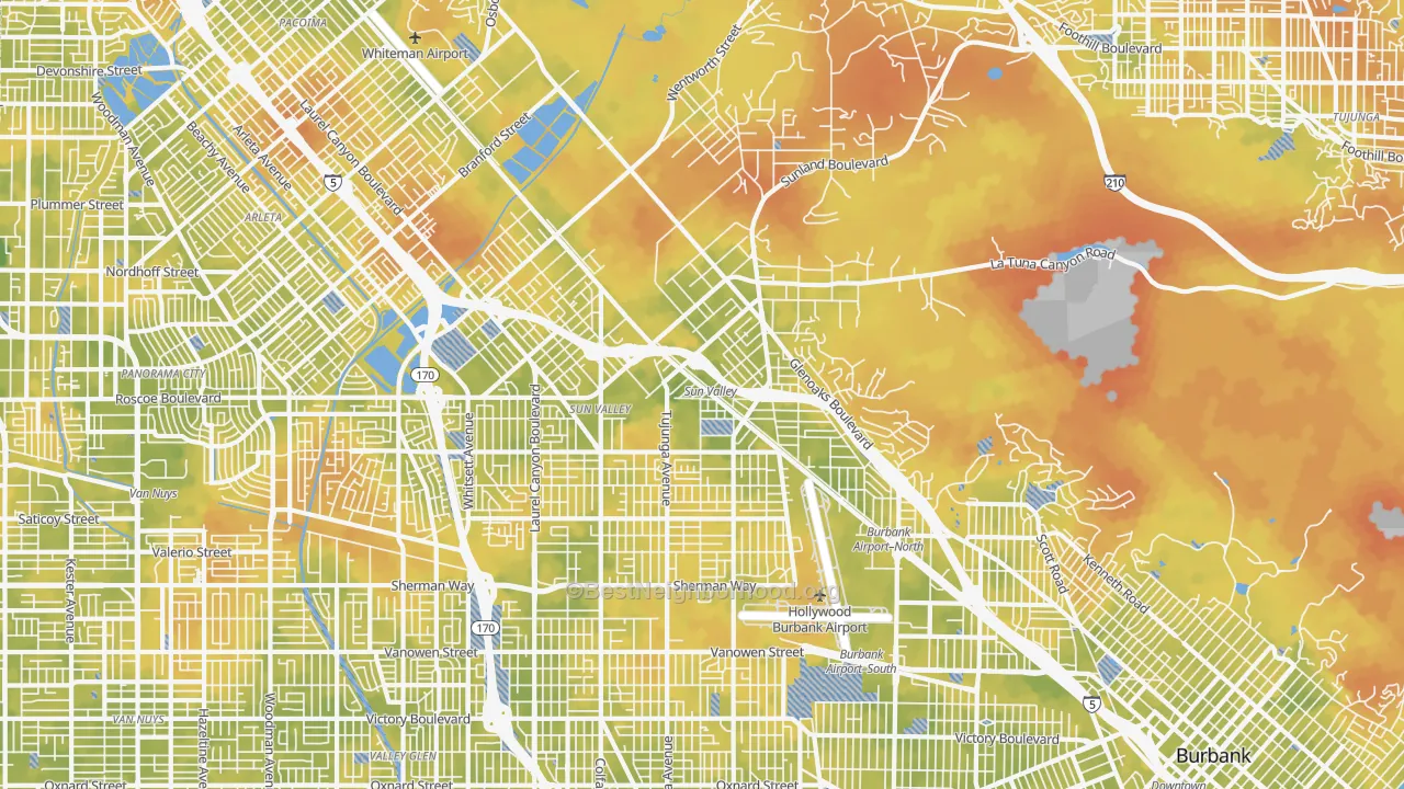 Bike Grade map of 91352, CA