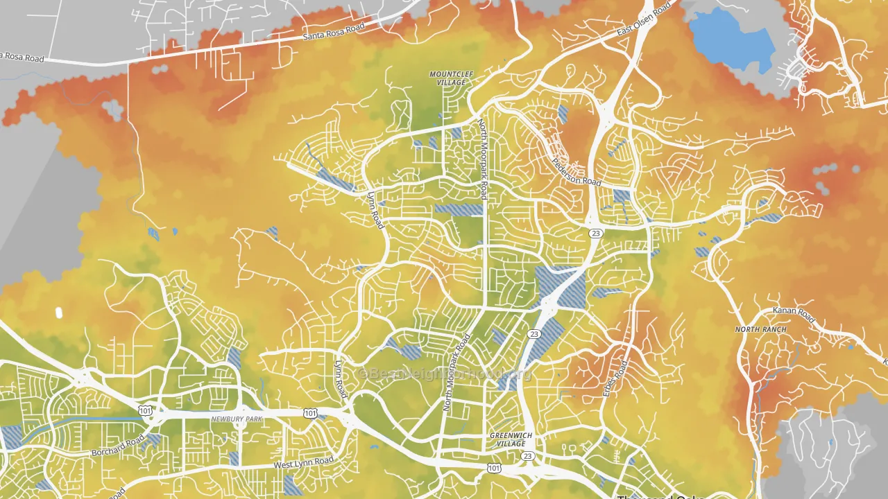 Bike Grade map of 91360, CA