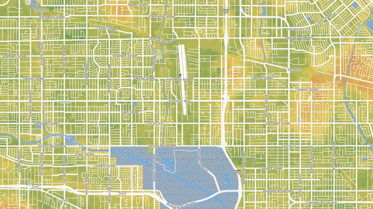Bike Grade map of 91406, CA