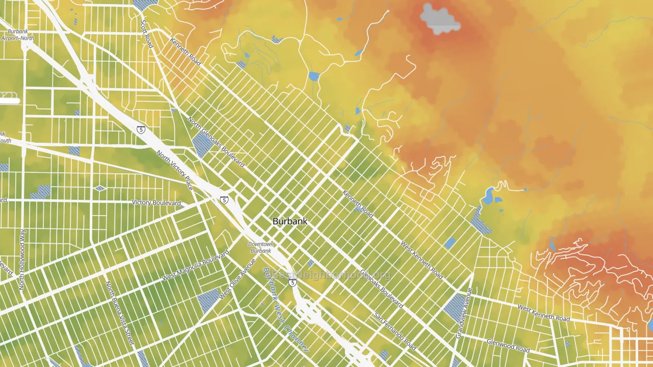 Bike Grade map of 91501, CA