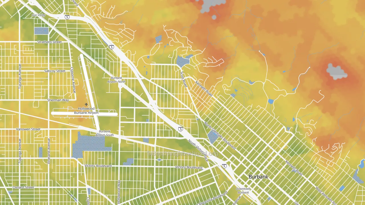 Bike Grade map of 91504, CA