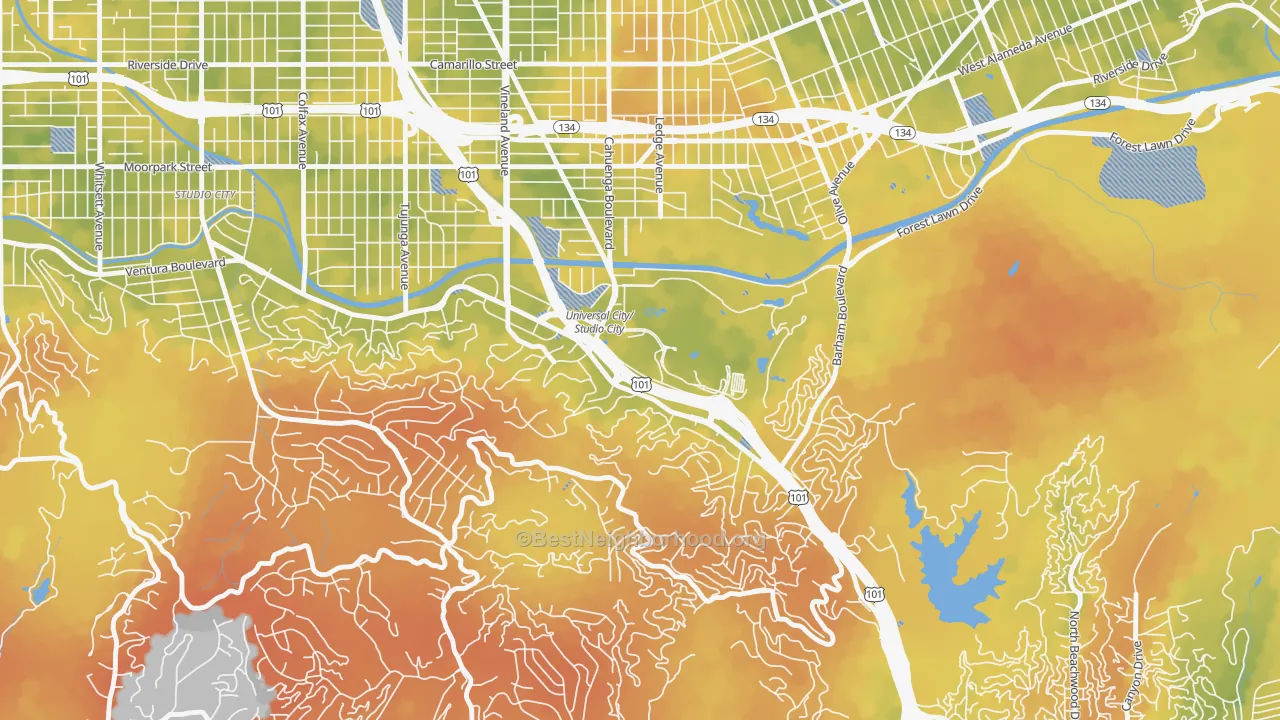 Bike Grade map of 91608, CA