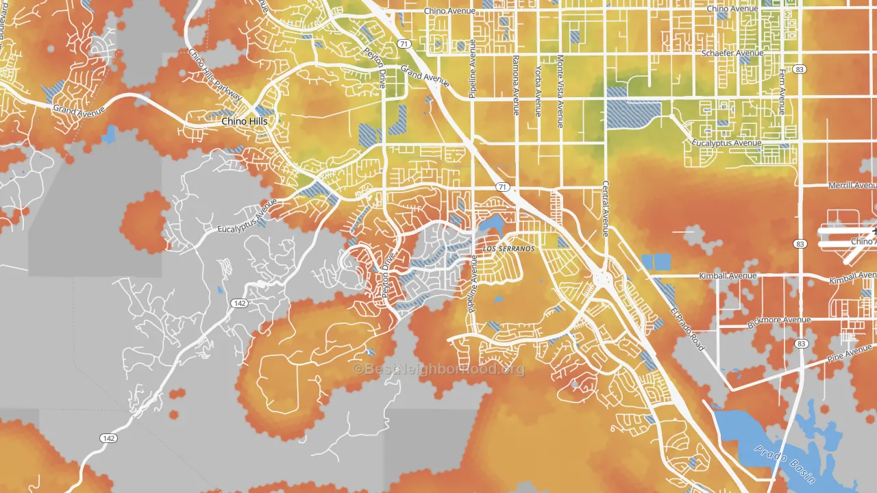 Bike Grade map of 91709, CA