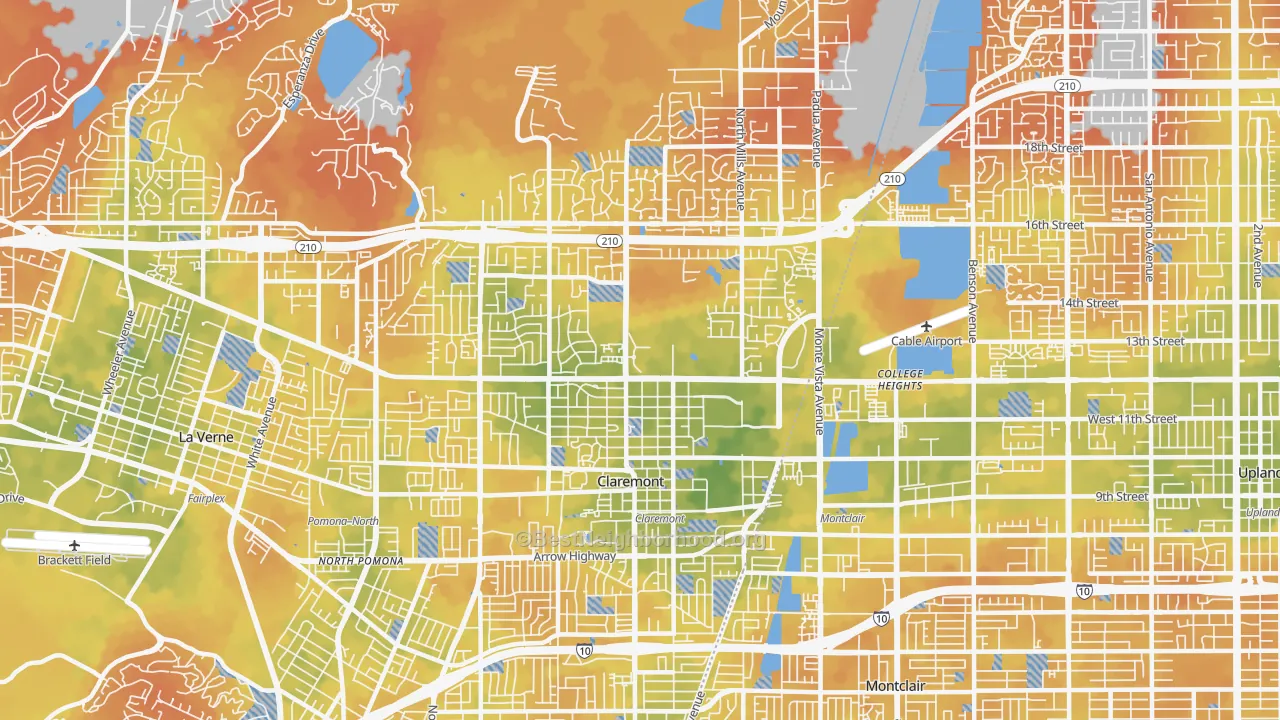 Bike Grade map of 91711, CA