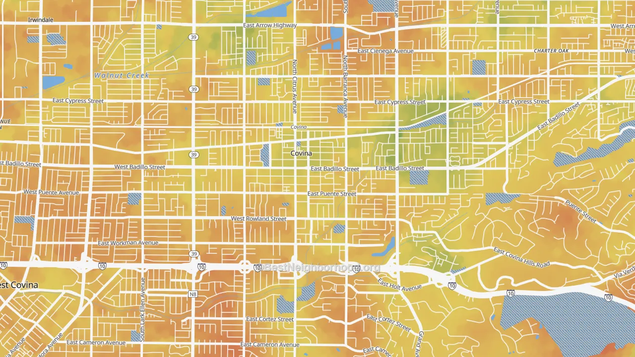 Bike Grade map of 91723, CA