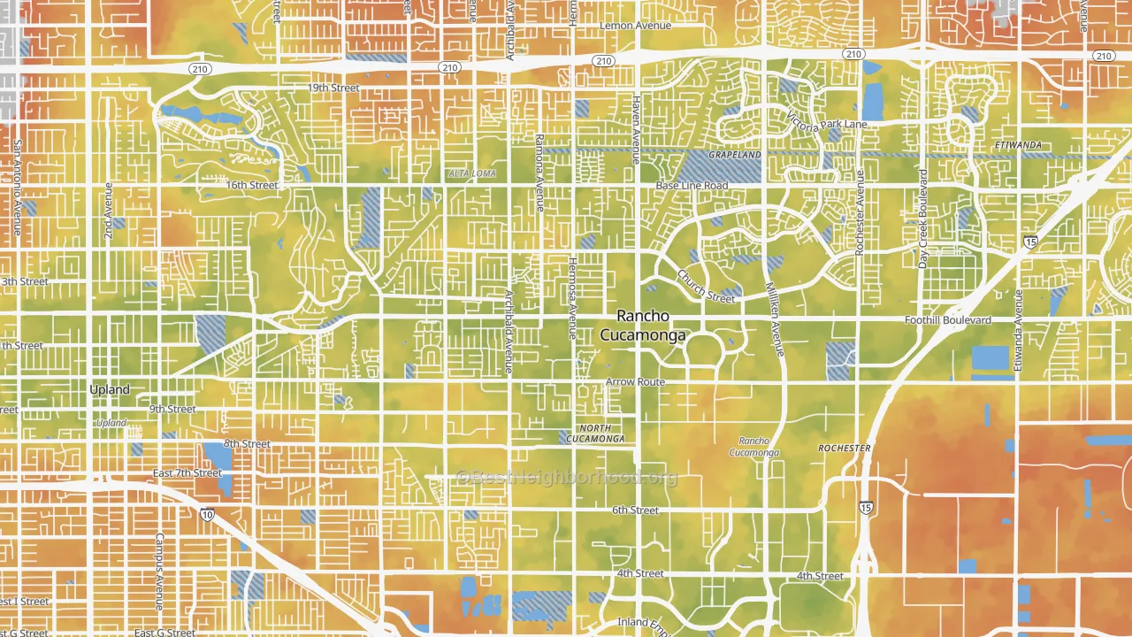 Bike Grade map of 91730, CA