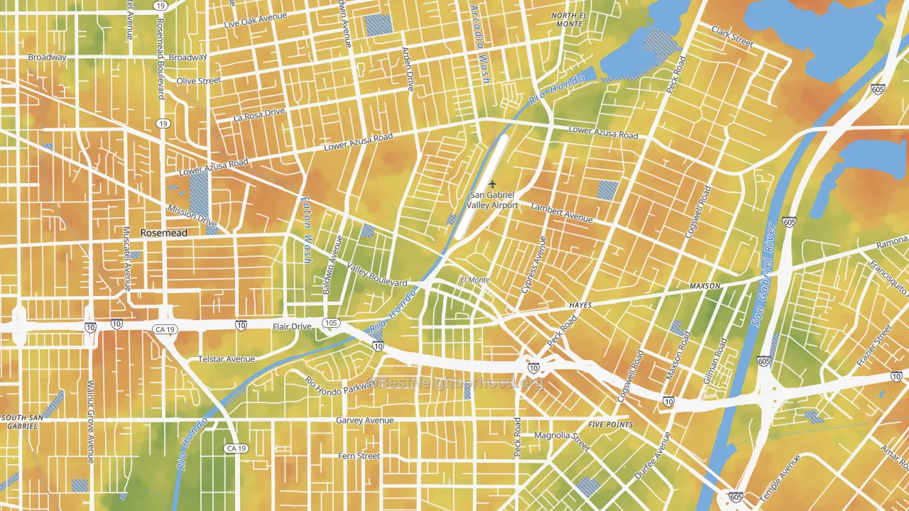 Bike Grade map of 91731, CA