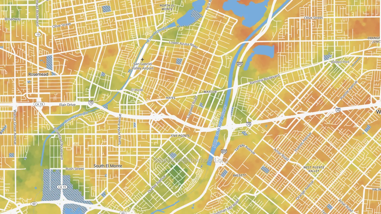 Bike Grade map of 91732, CA