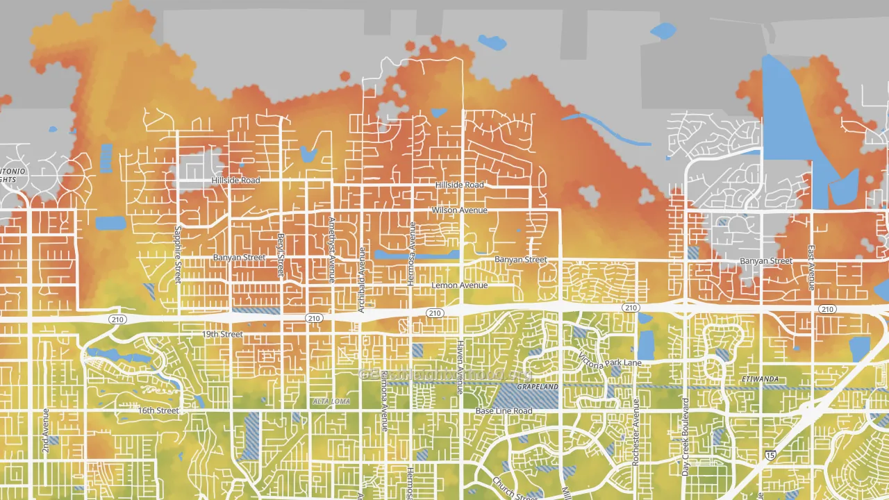 Bike Grade map of 91737, CA