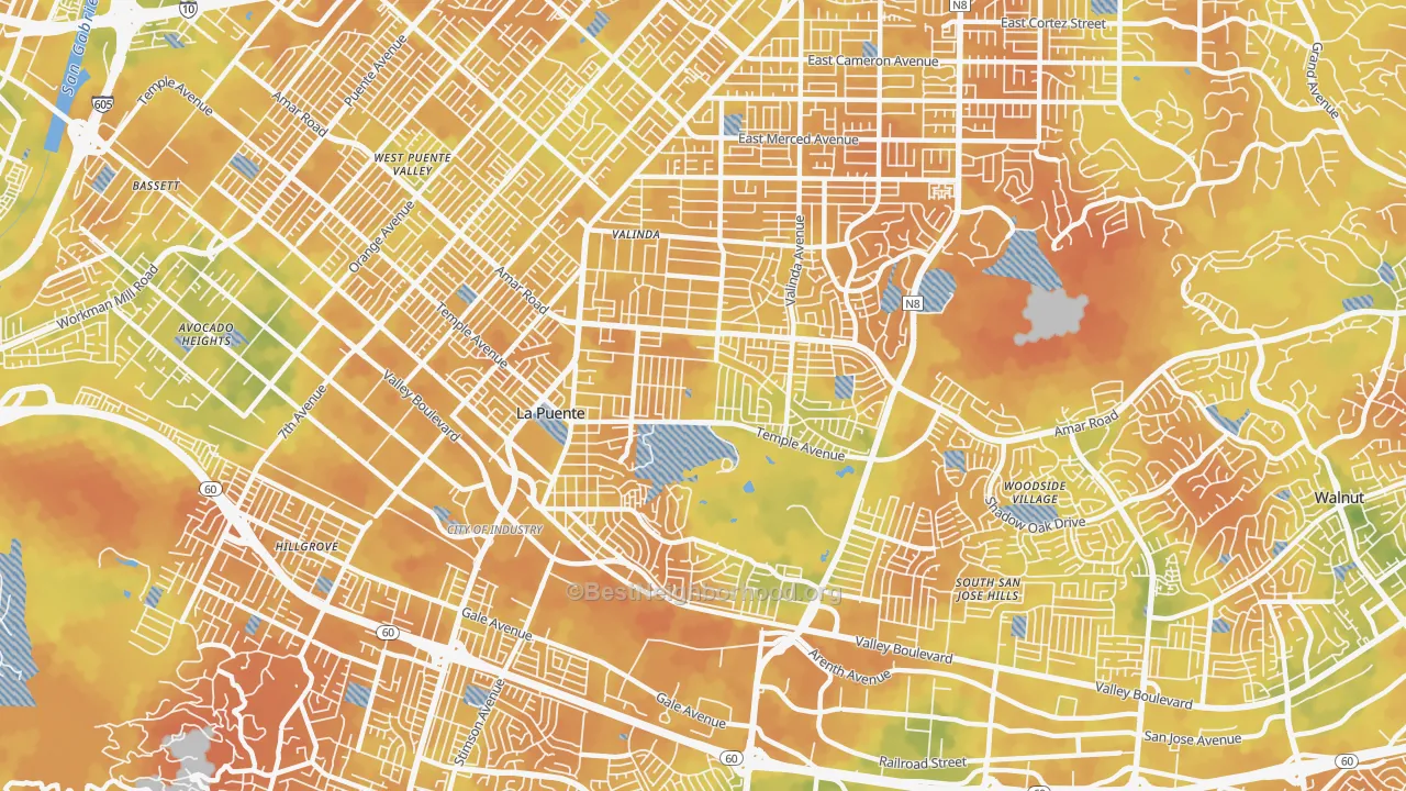 Bike Grade map of 91744, CA