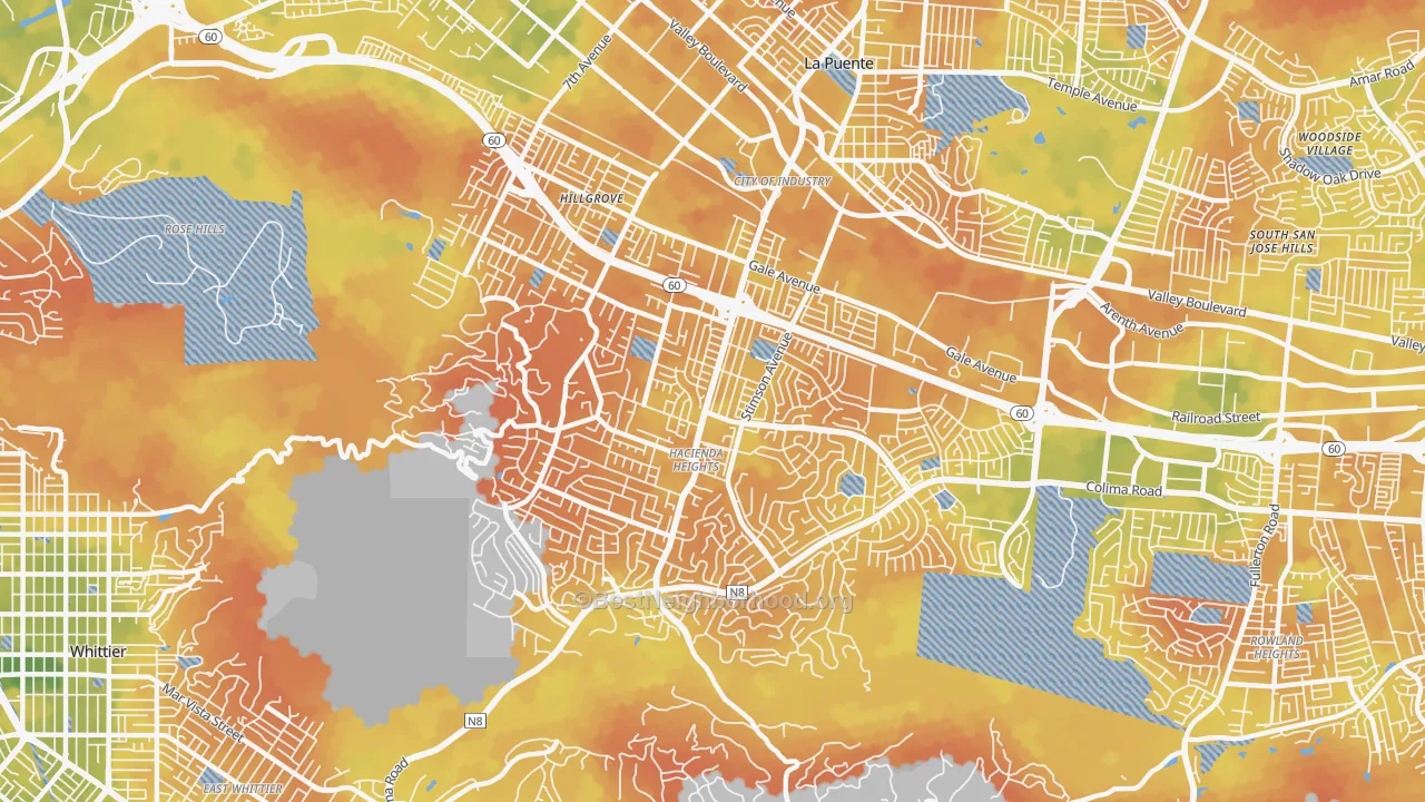 Bike Grade map of 91745, CA