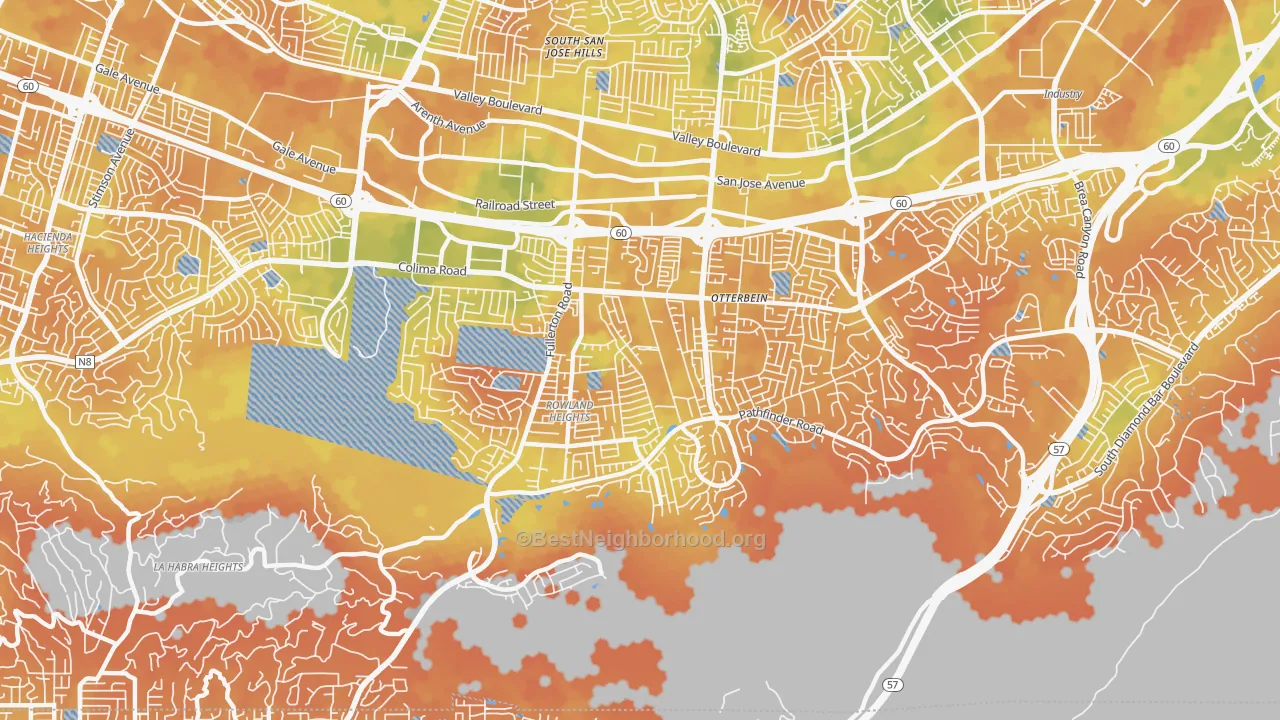Bike Grade map of 91748, CA