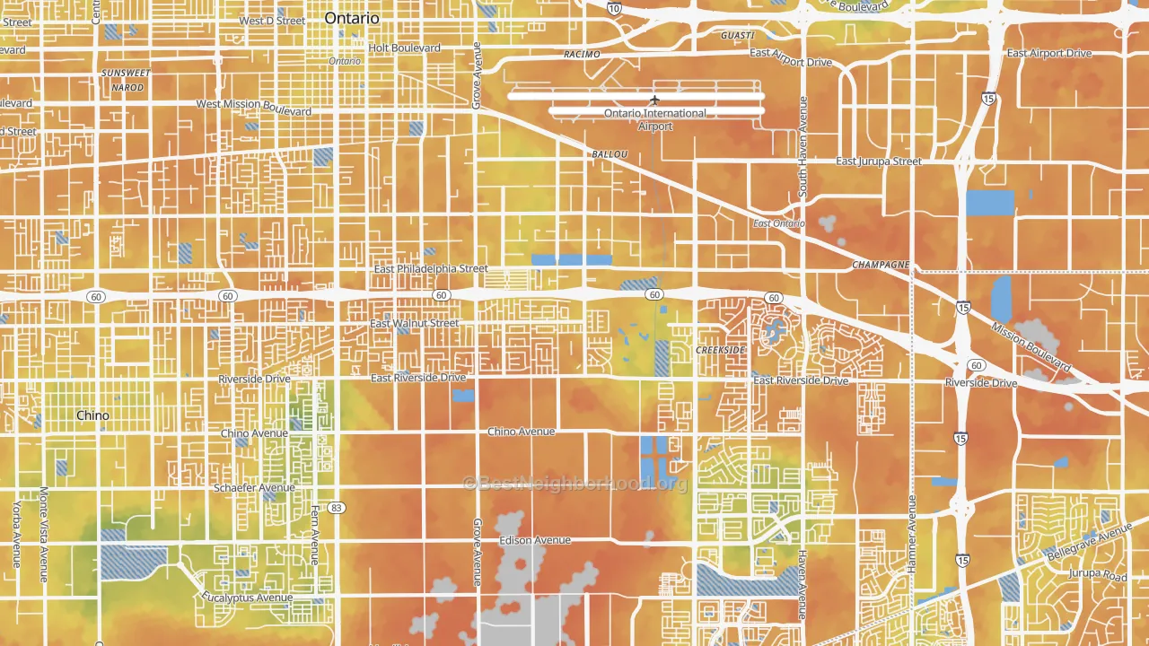 Bike Grade map of 91761, CA