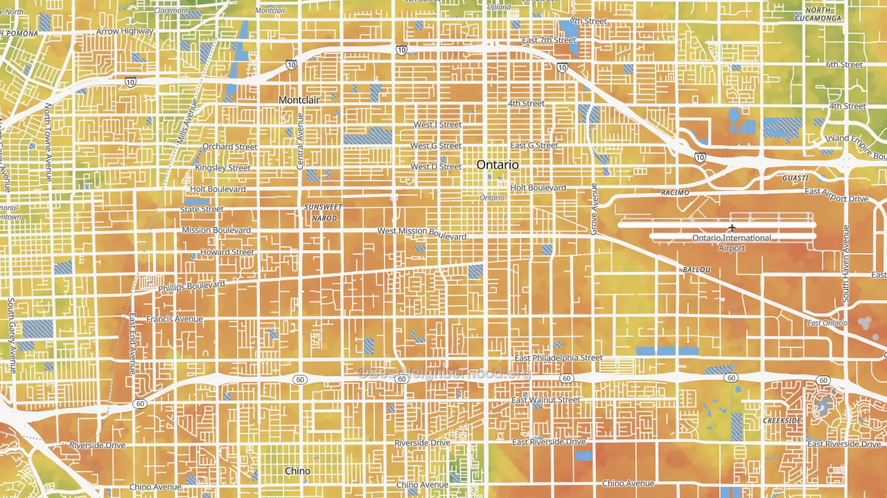 Bike Grade map of 91762, CA