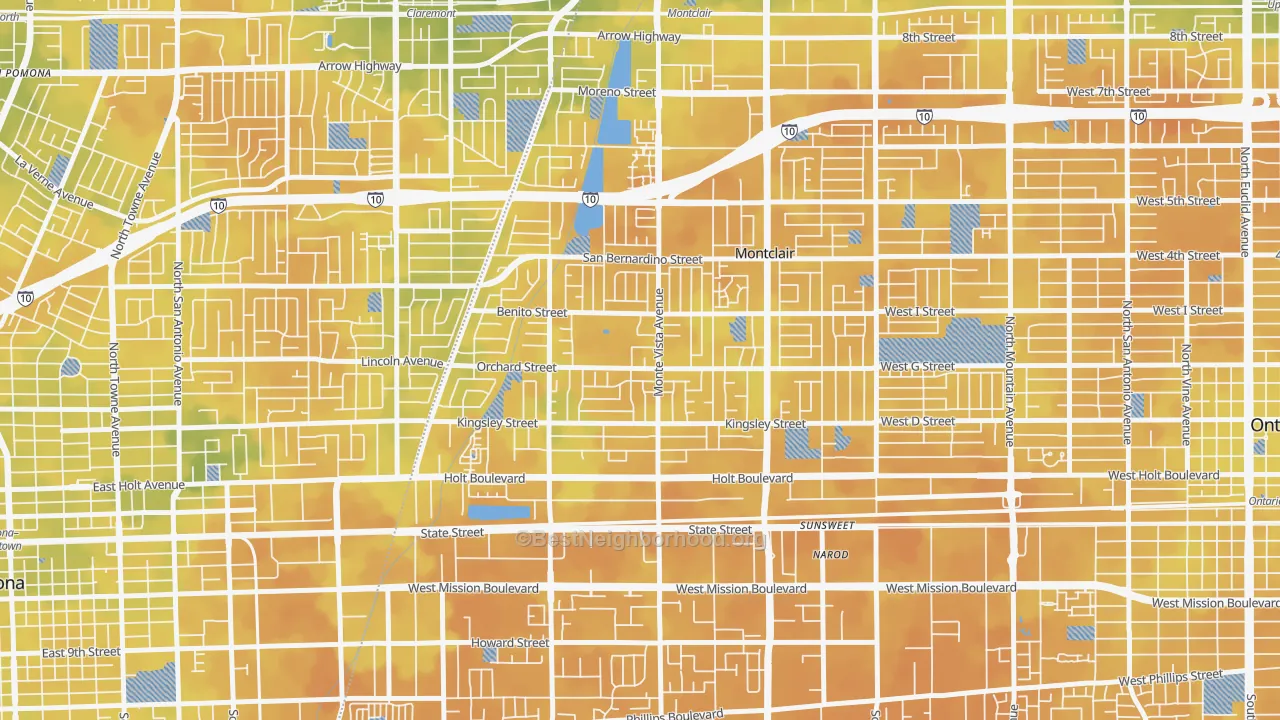 Bike Grade map of 91763, CA
