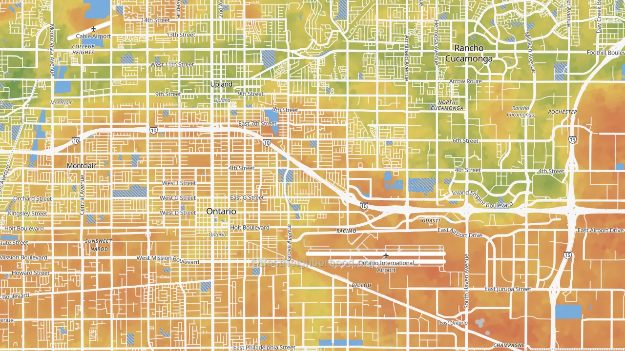 Bike Grade map of 91764, CA