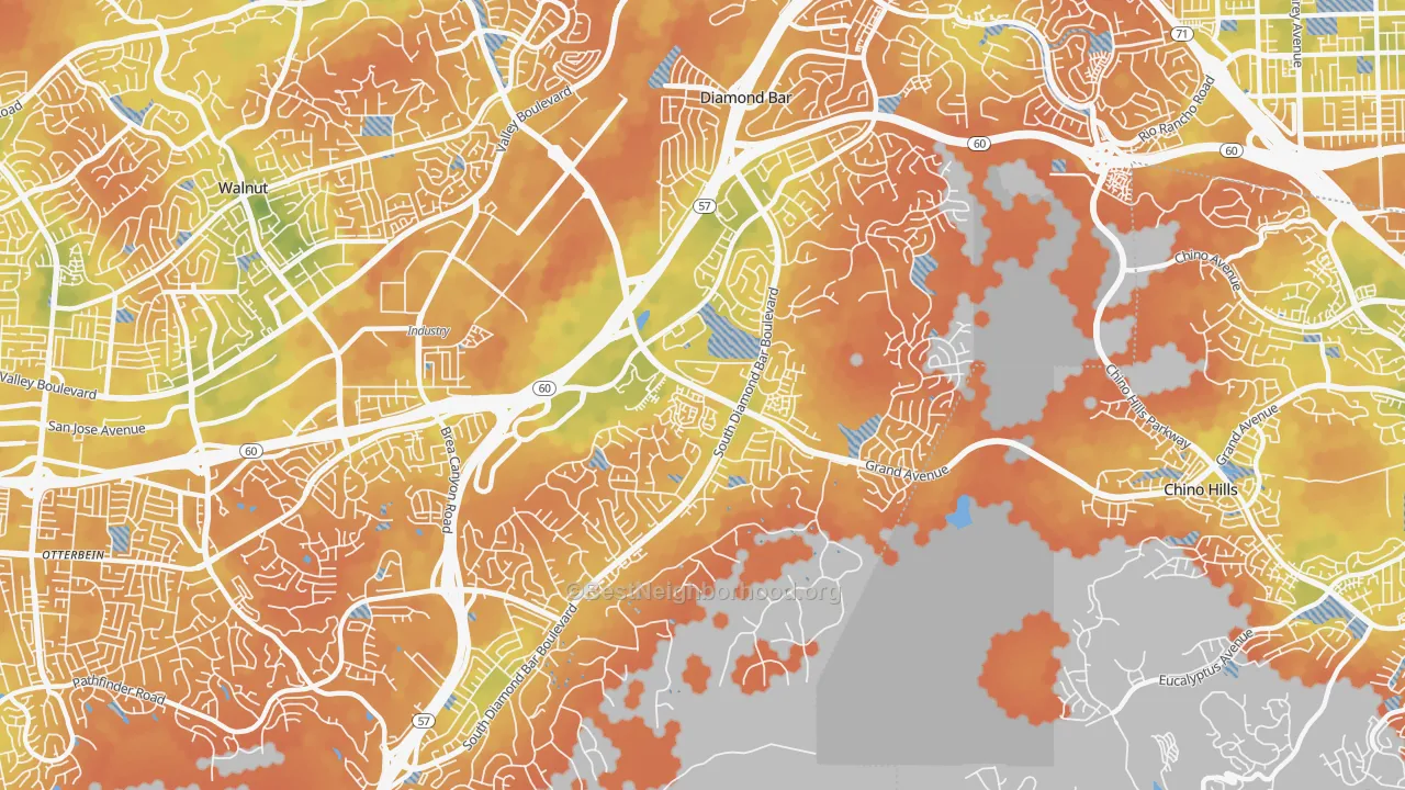 Bike Grade map of 91765, CA