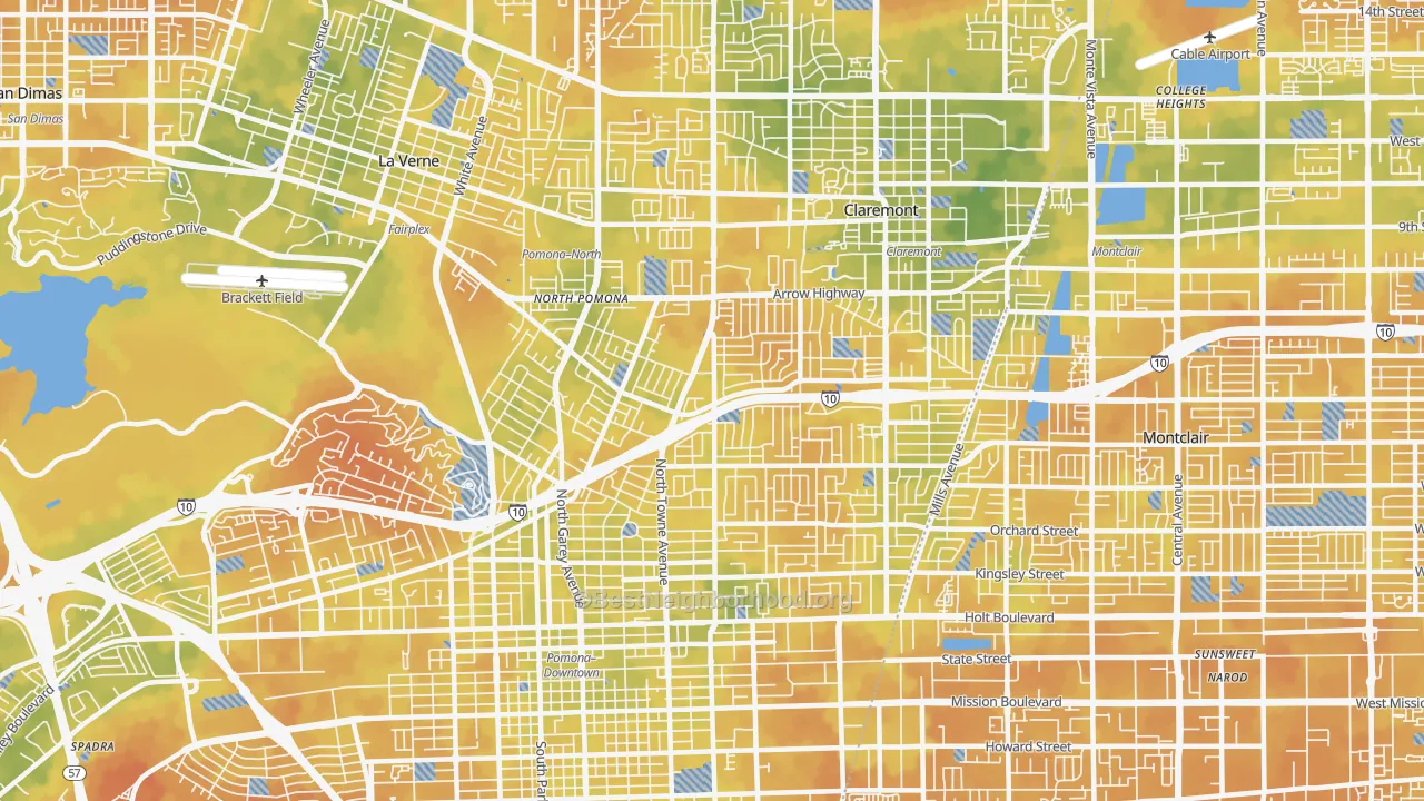 Bike Grade map of 91767, CA