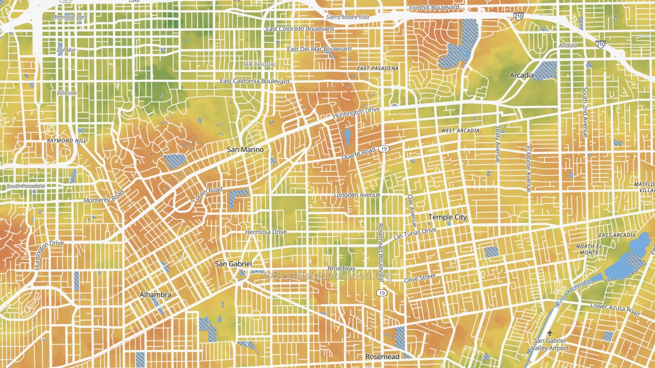 Bike Grade map of 91775, CA