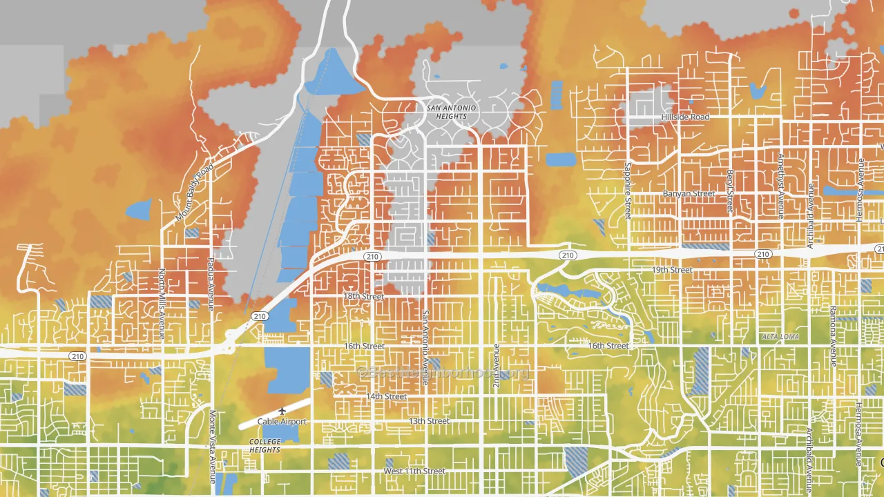 Bike Grade map of 91784, CA