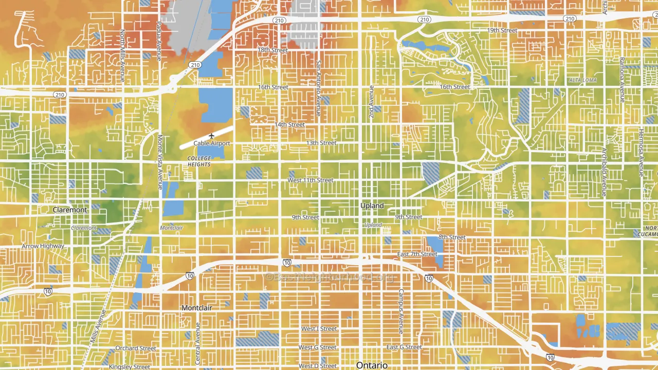 Bike Grade map of 91786, CA