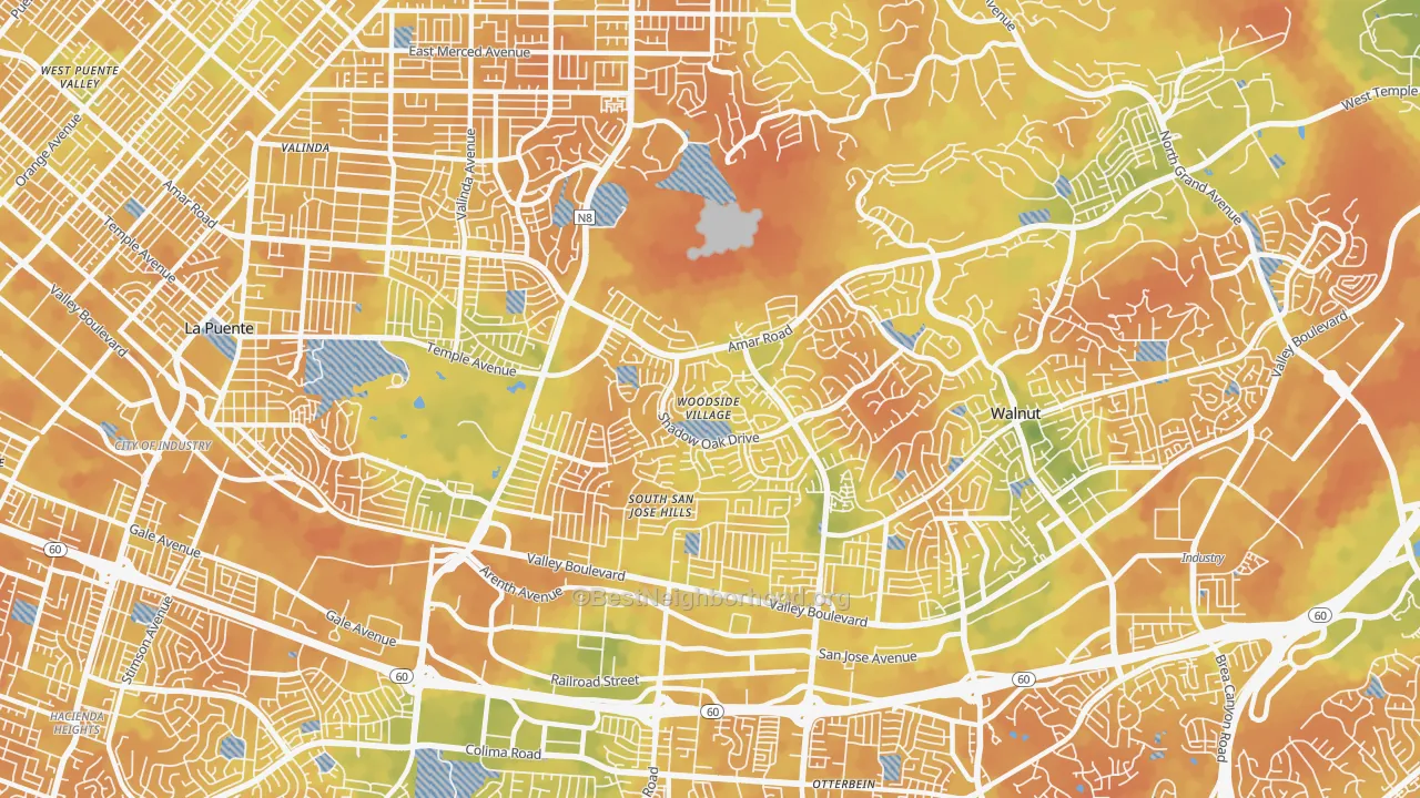 Bike Grade map of 91792, CA