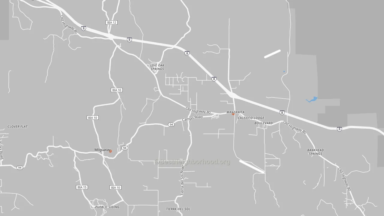 Bike Grade map of 91905, CA