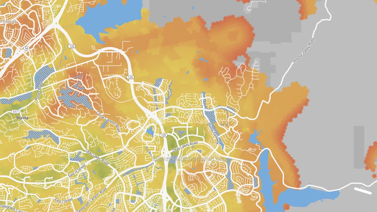 Bike Grade map of 91914, CA