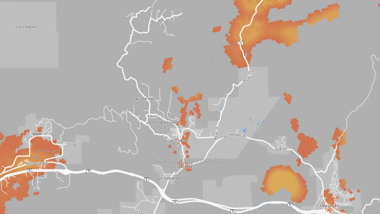 Bike Grade map of 91916, CA