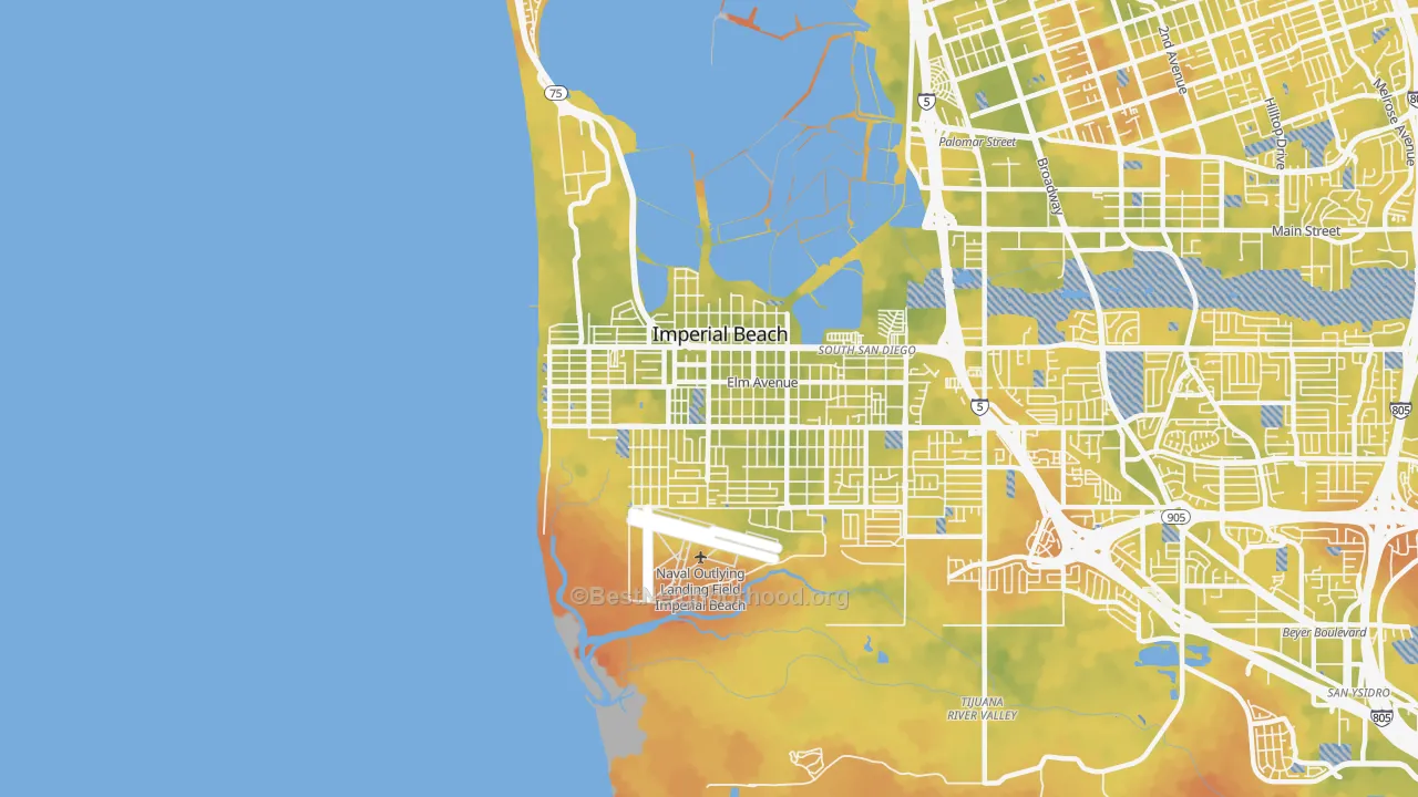 Bike Grade map of 91932, CA