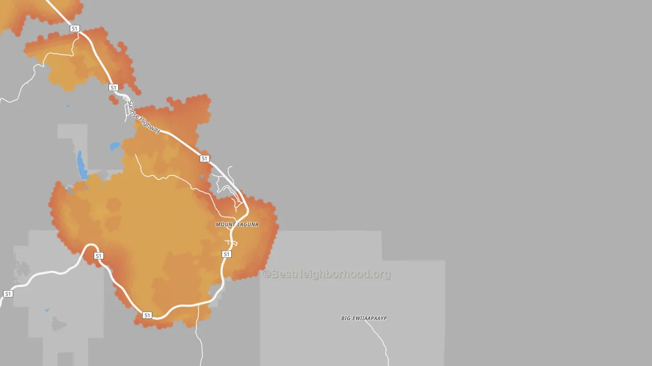 Bike Grade map of 91948, CA