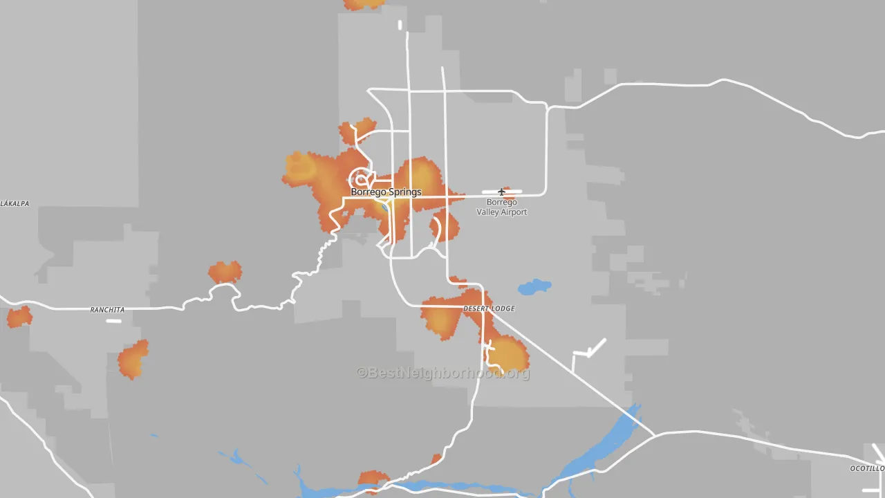 Bike Grade map of 92004, CA