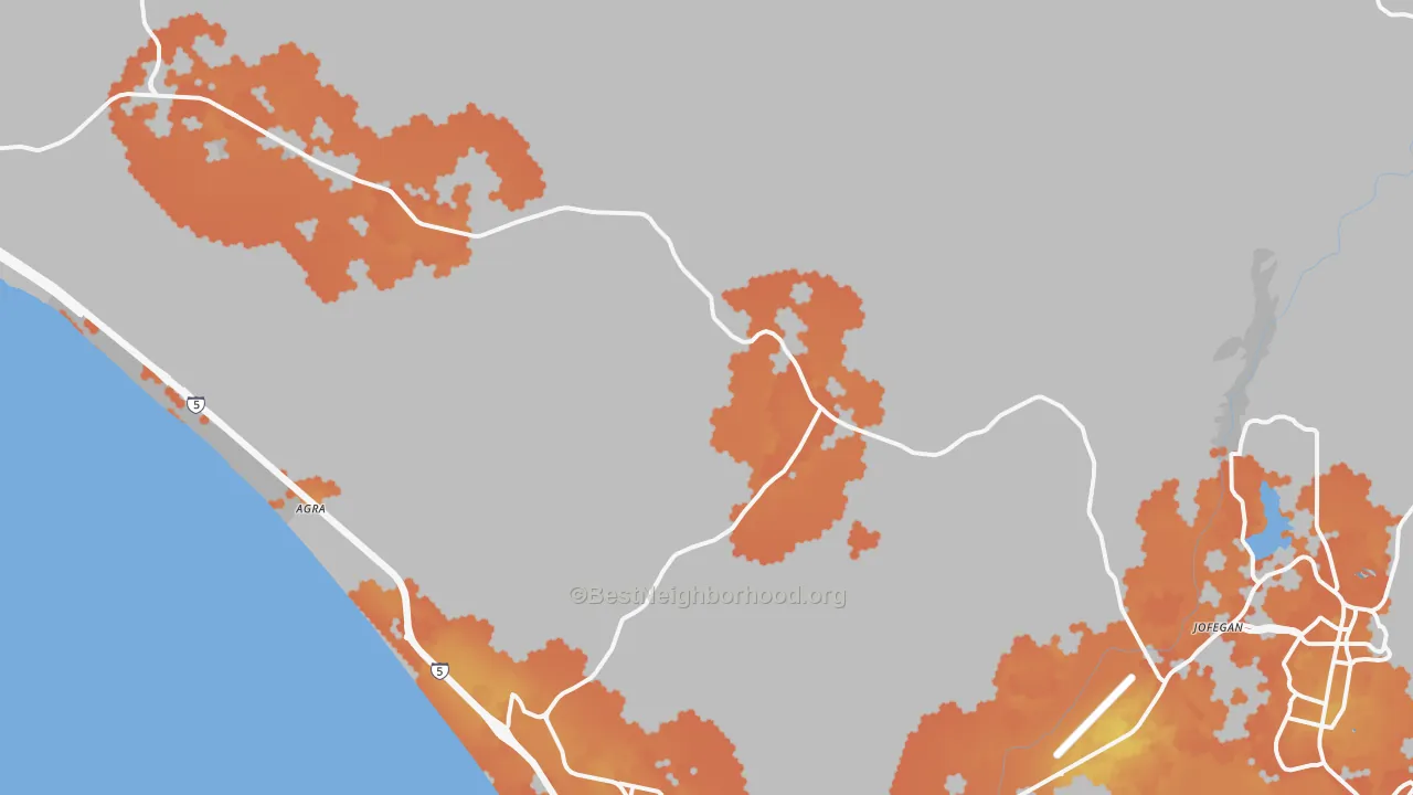 Bike Grade map of 92055, CA